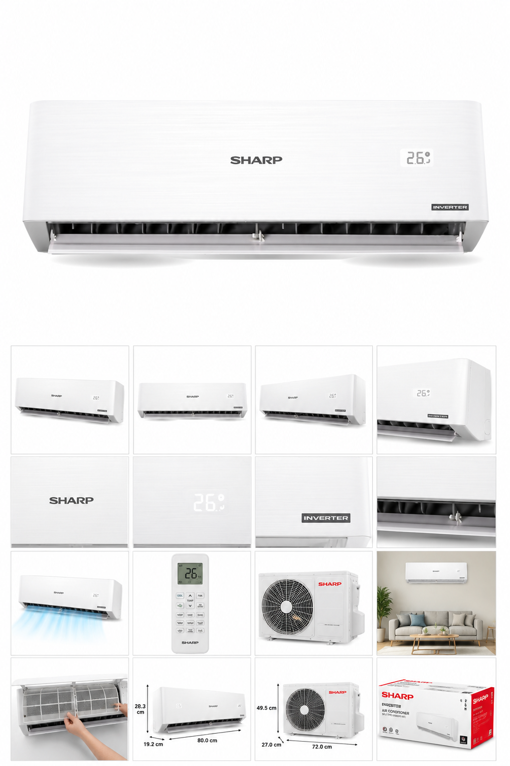 شارب مكيف هواء 1 طن انفرتر A+++ للتبريد – AY-X12CTJ2 شارب مكيف هواء 1 طن انفرتر A+++ للتبريد – AY-X12CTJ