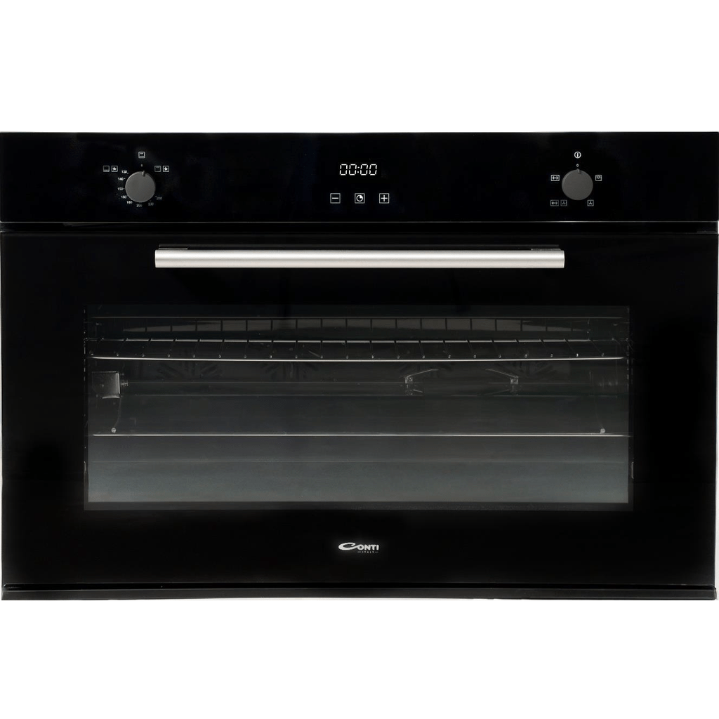 كونتي فرن غاز بلت ان حجم 90 سم 125 لتر 4 مراوح لون أسود مع جريل Conti Built-in Gas Oven, 90cm, 125L, 4 Fans, Black with Grill