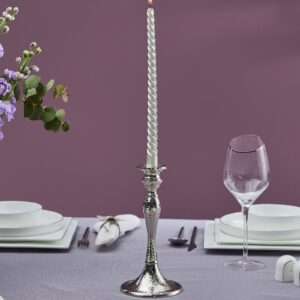 Rina Candle Holder 26cm Silver