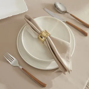 Caroline 2-piece beige cloth napkin set