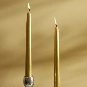 2-piece candle holder set, 24 cm, gold