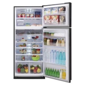 Sharp 627L Two-Door Refrigerator A+ Black with Touchscreen