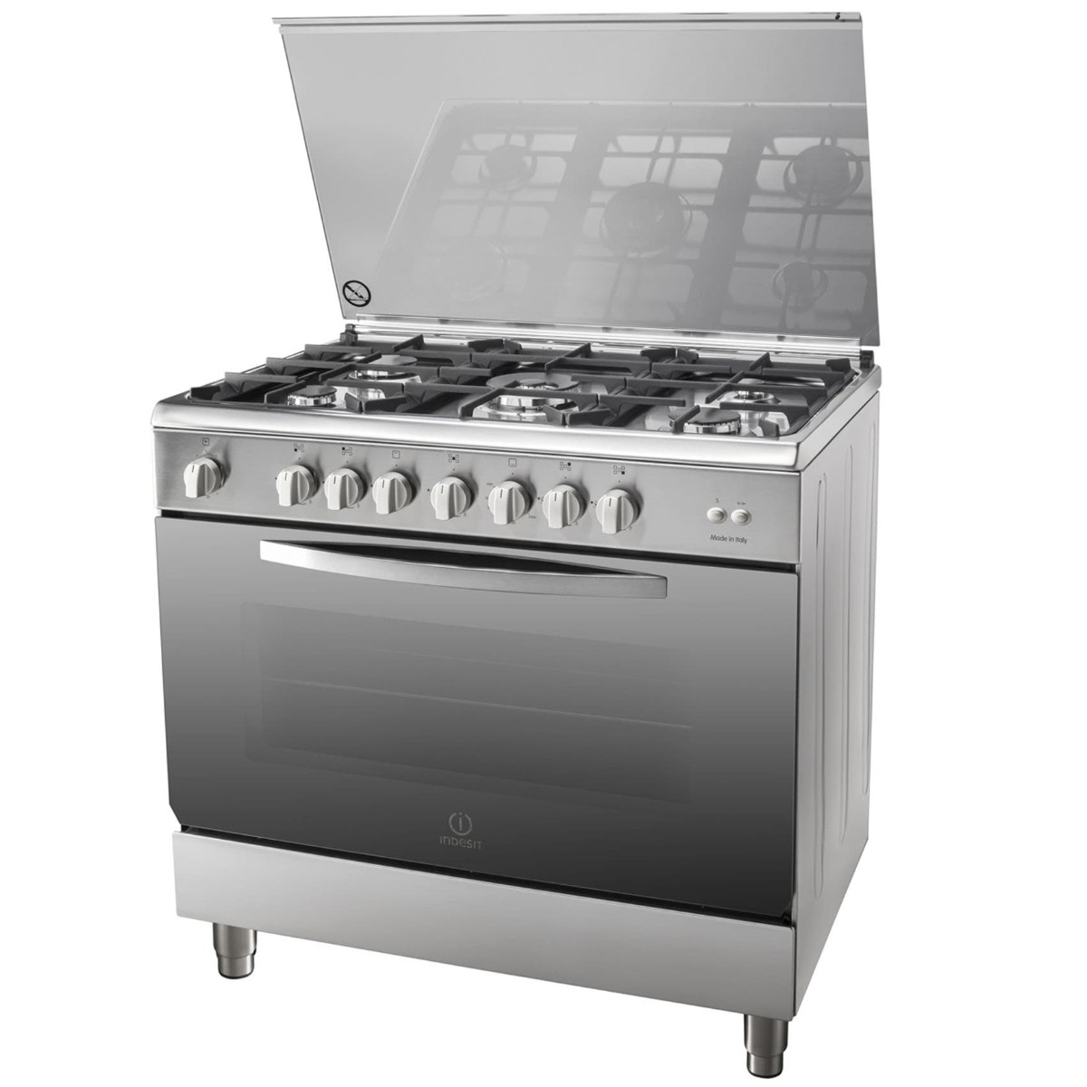 اندست طباخ غاز 90×60 سم 5 عيون أمان كامل إشعال كهربائي – ستانلس I95T1(X)/J