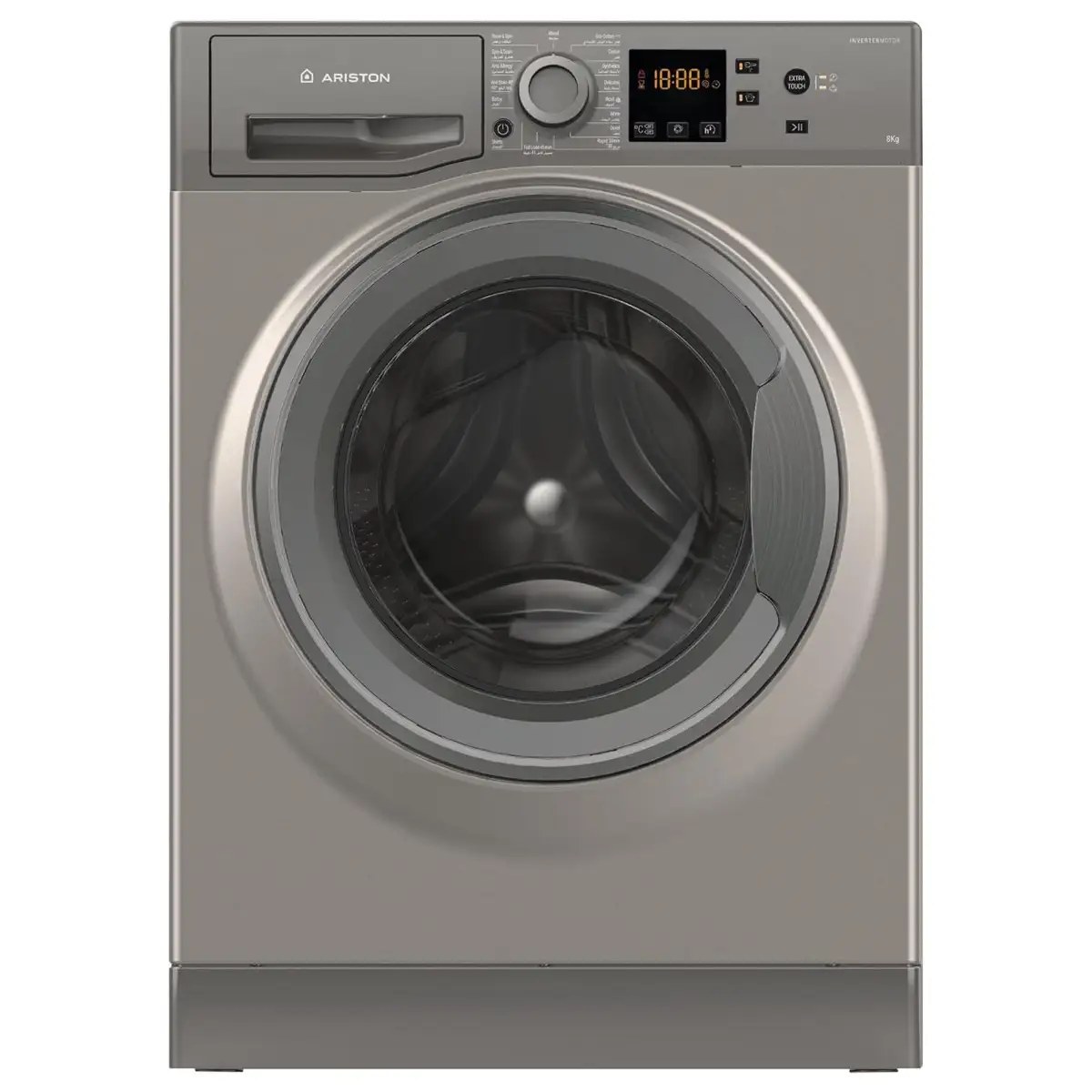 أريستون غسالة 8 كغ 1200 دورة 16 برنامج Inverter – فضي NS 823C GG EG